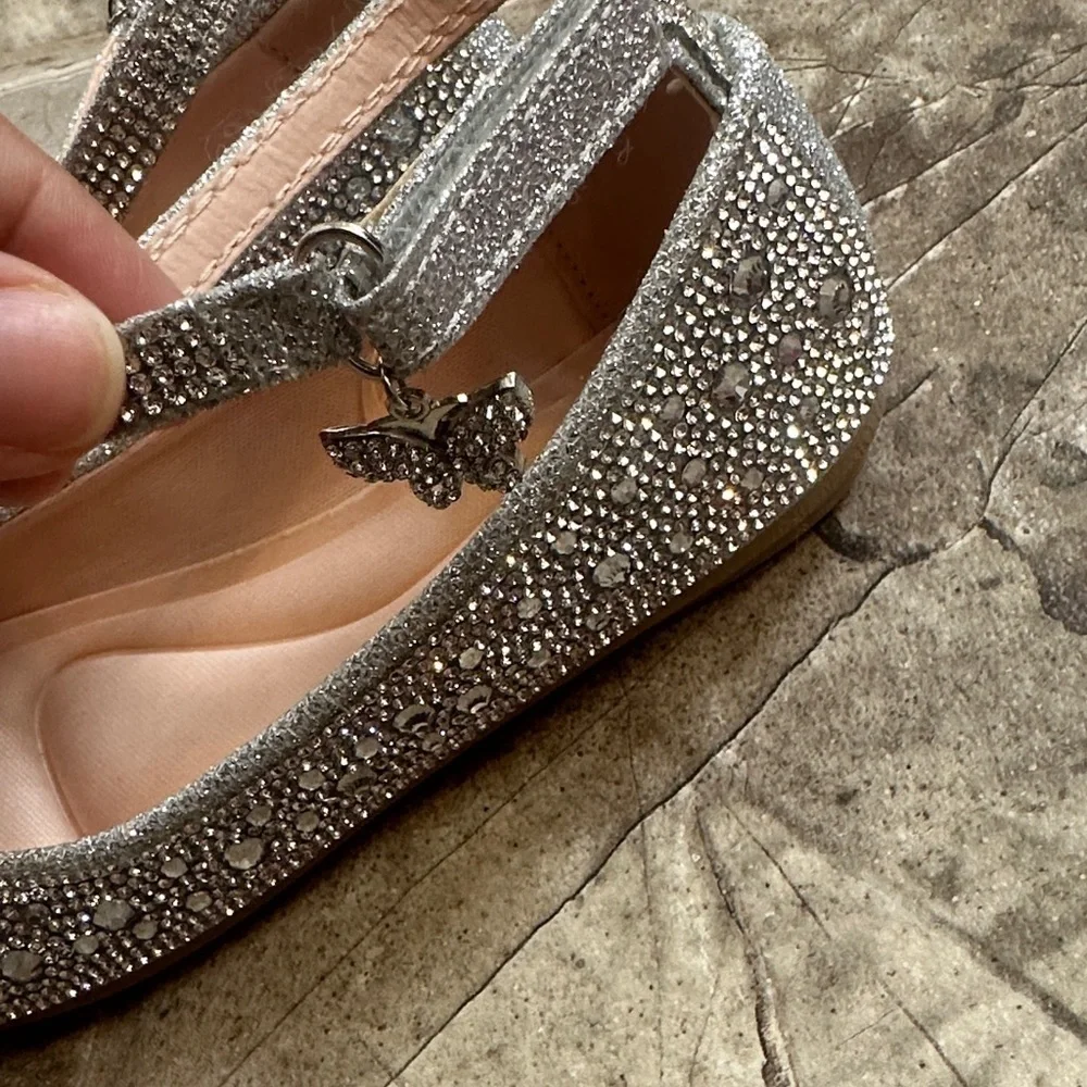 Link Sparkling Silver Dress Shoes for Kids